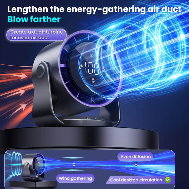 Ventilateur Portable 100 Vitesses - Compact, Rechargeable, Ultra Silencieu