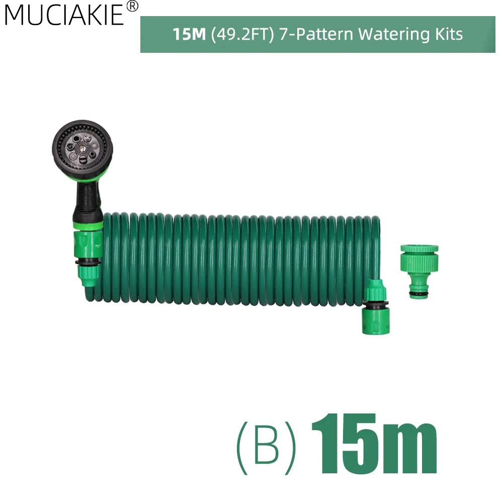 Tuyau à bobine extensible 7,5/15/30m – Pistolet 7 jets, compact & résistant