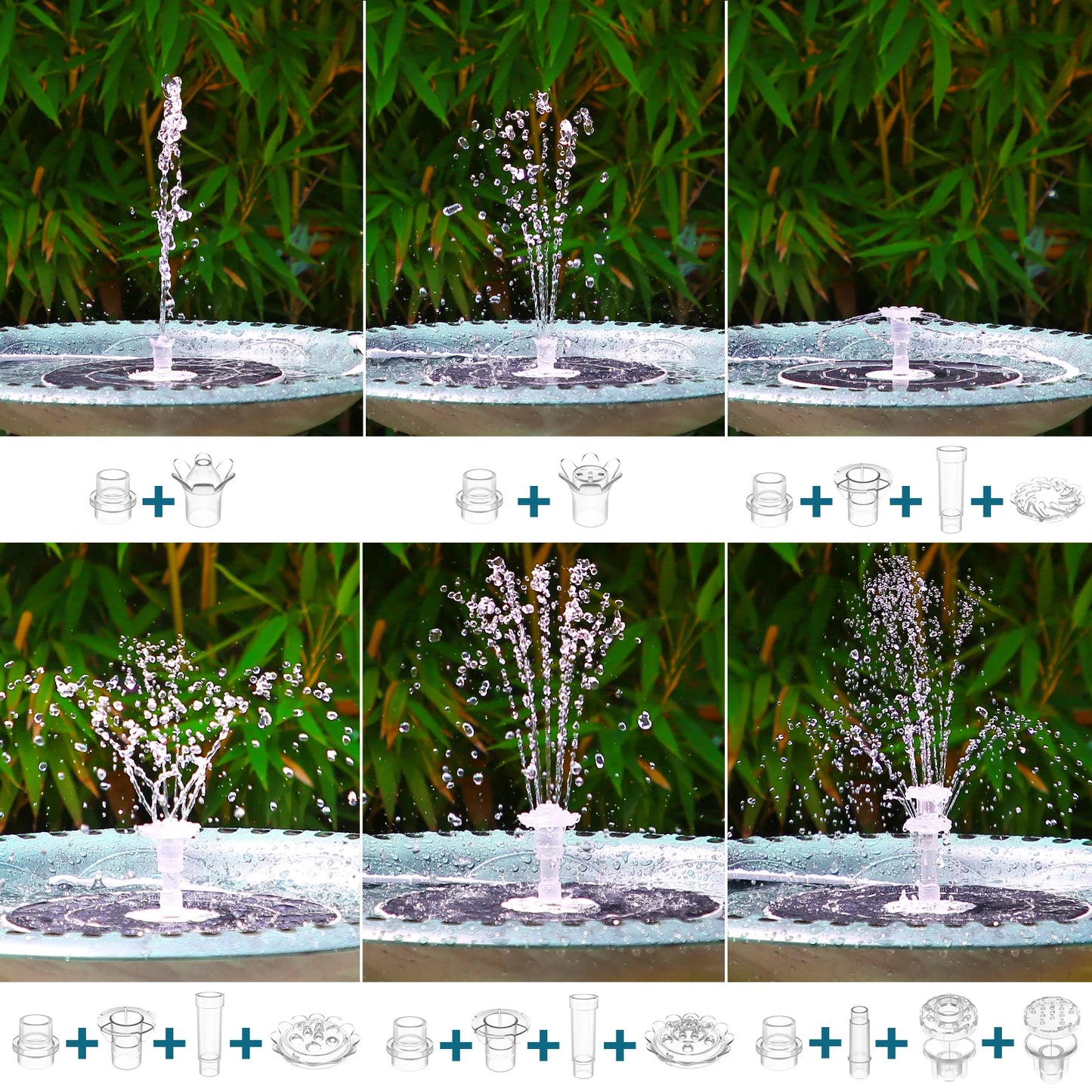 Fontaine solaire LED 6.5W – Batterie 5000mAh, étang & jardin