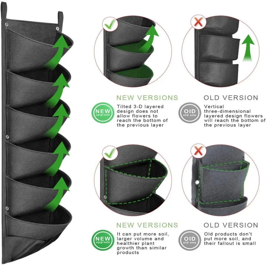 Jardinière murale verticale à poches – Durable, étanche & décorative