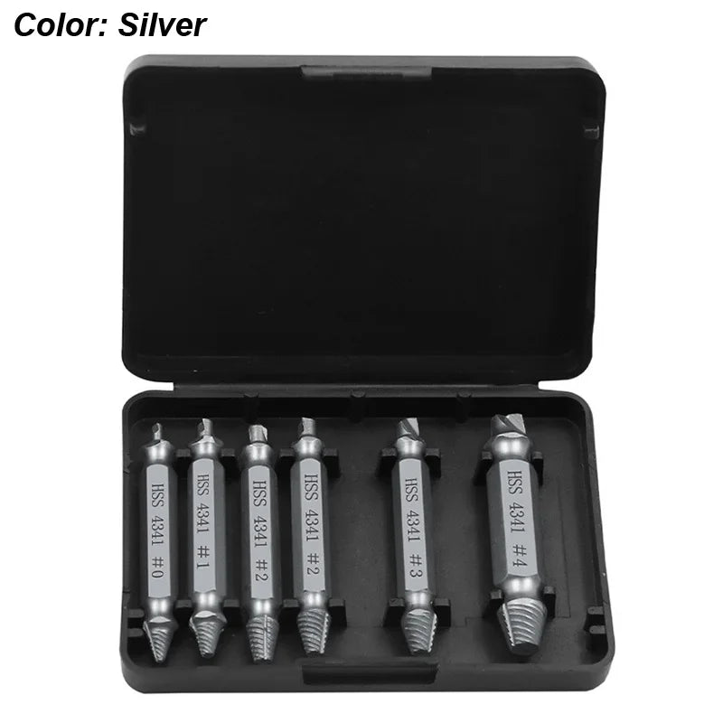 Kit extracteur de vis endommagées – 6 pièces HSS pour perceuse, retrait facile