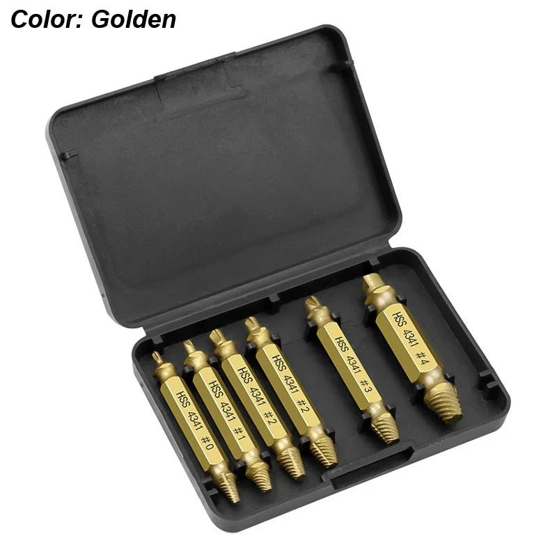 Kit extracteur de vis endommagées – 6 pièces HSS pour perceuse, retrait facile