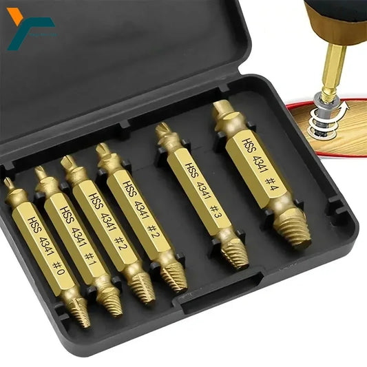 Kit extracteur de vis endommagées – 6 pièces HSS pour perceuse, retrait facile
