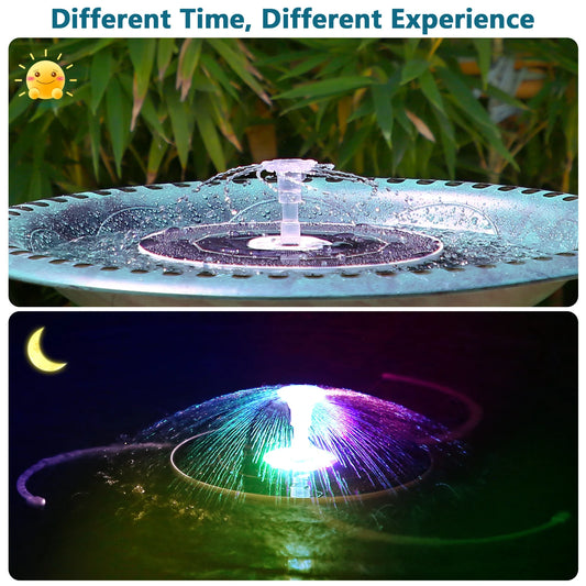 Fontaine solaire LED 6.5W – Batterie 5000mAh, étang & jardin