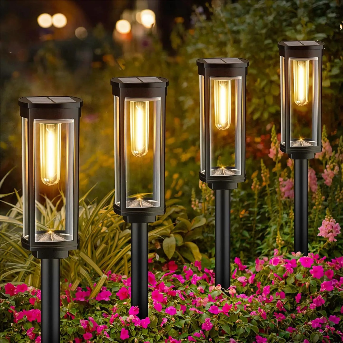 Lampe solaire LED pour pelouse – Étanche, éclairage extérieur paysager