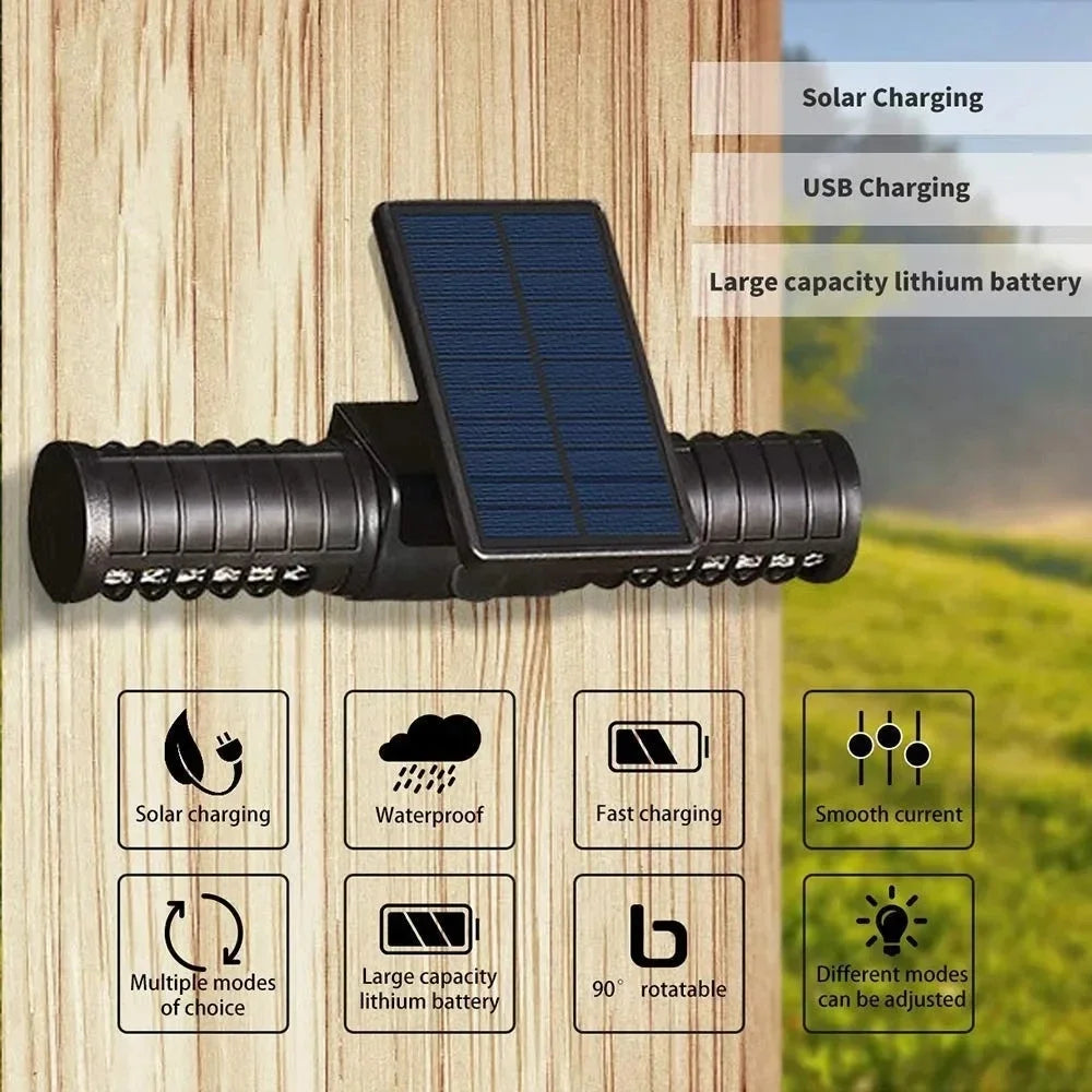 Lampe anti-moustique solaire d’extérieur – USB + LED UV, étanche IP65