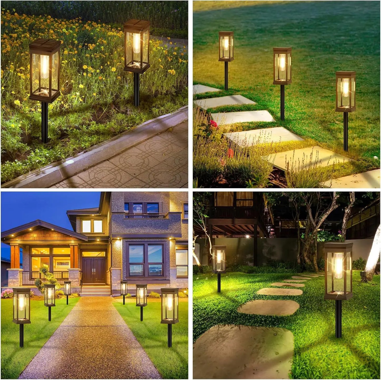 Lampe solaire LED pour pelouse – Étanche, éclairage extérieur paysager