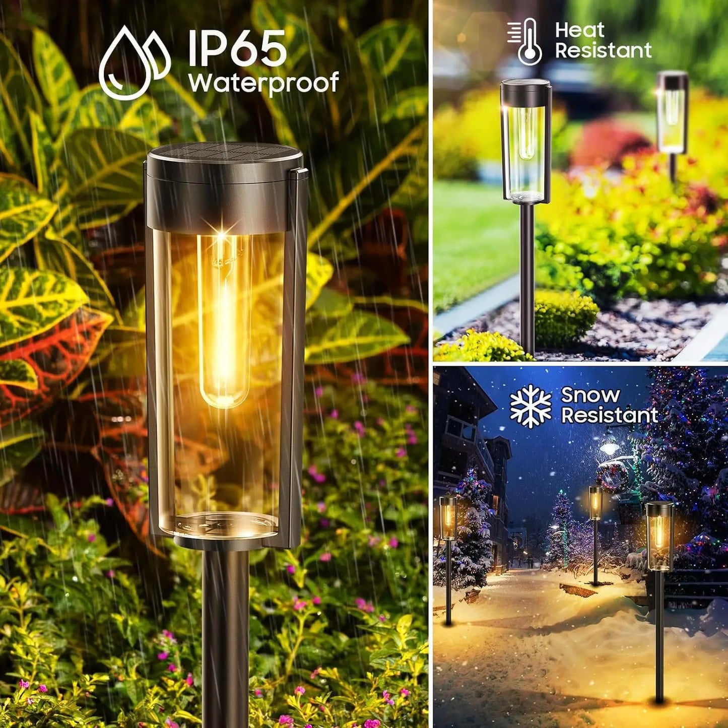 Lampe solaire LED pour pelouse – Étanche, éclairage extérieur paysager