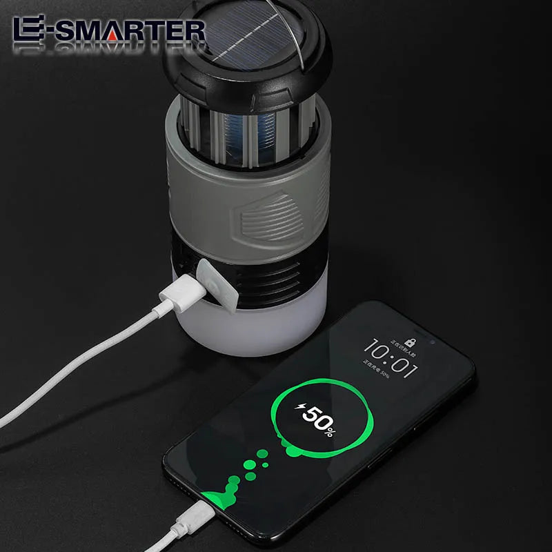 Lampe solaire UV anti-moustique – Rechargeable & pliante, modèle portable