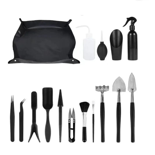 Kit outils jardin miniature – Succulentes, bonsaï & semis (5 à 16 pièces)