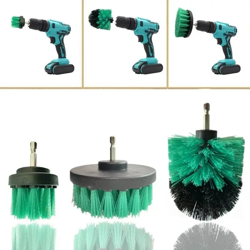 Kit brosses de nettoyage pour perceuse – 3 pièces, spécial salle de bain & carrelage