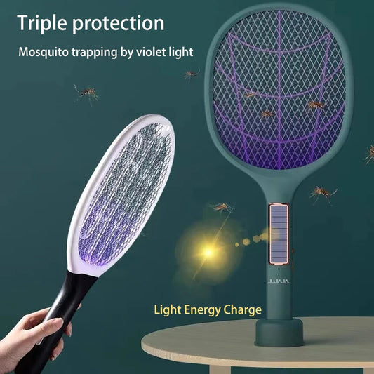 Raquette anti-moustique électrique – Rechargeable USB & solaire