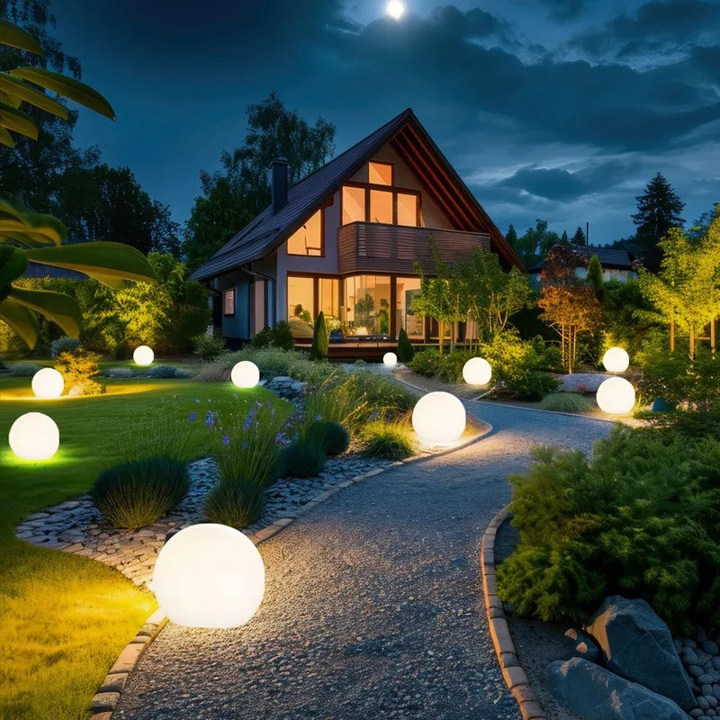 Boule lumineuse LED solaire RGB – Étanche, 16 couleurs, jardin & fête